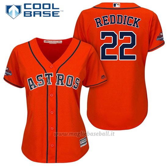 Maglia Baseball Donna Houston Astros 2017 World Series Campione Josh Rossodick Arancione Cool Base
